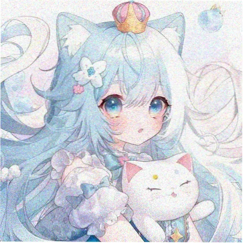 花花游龙漫画色彩设计头像：青瓷绿色卡与象牙白背景